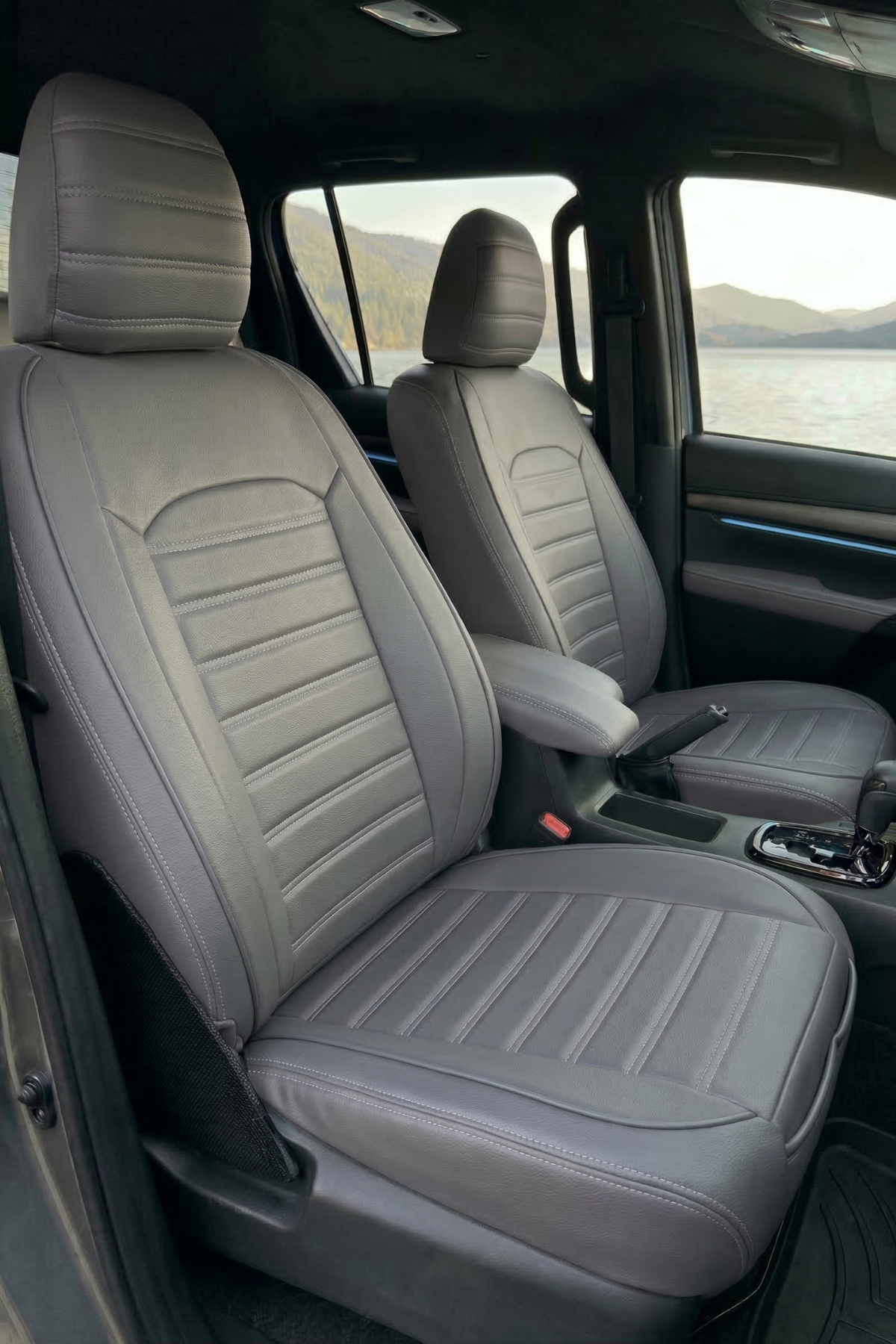 AYDOS Serisi Deri Kumaş Universal Oto Koltuk Kılıfı Tam Set