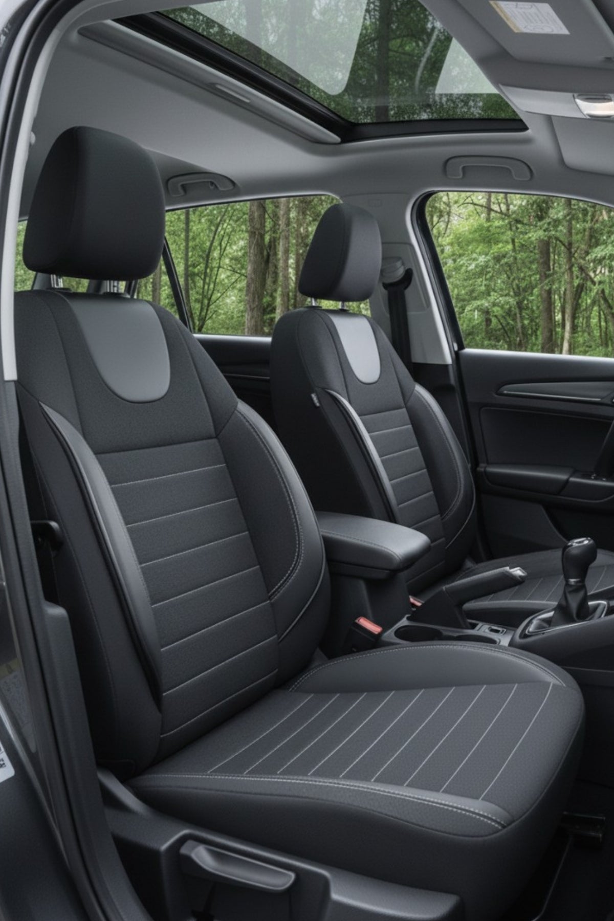 LİFOS Serisi Koton Kumaş Universal Oto Koltuk Kılıfı Tam Set