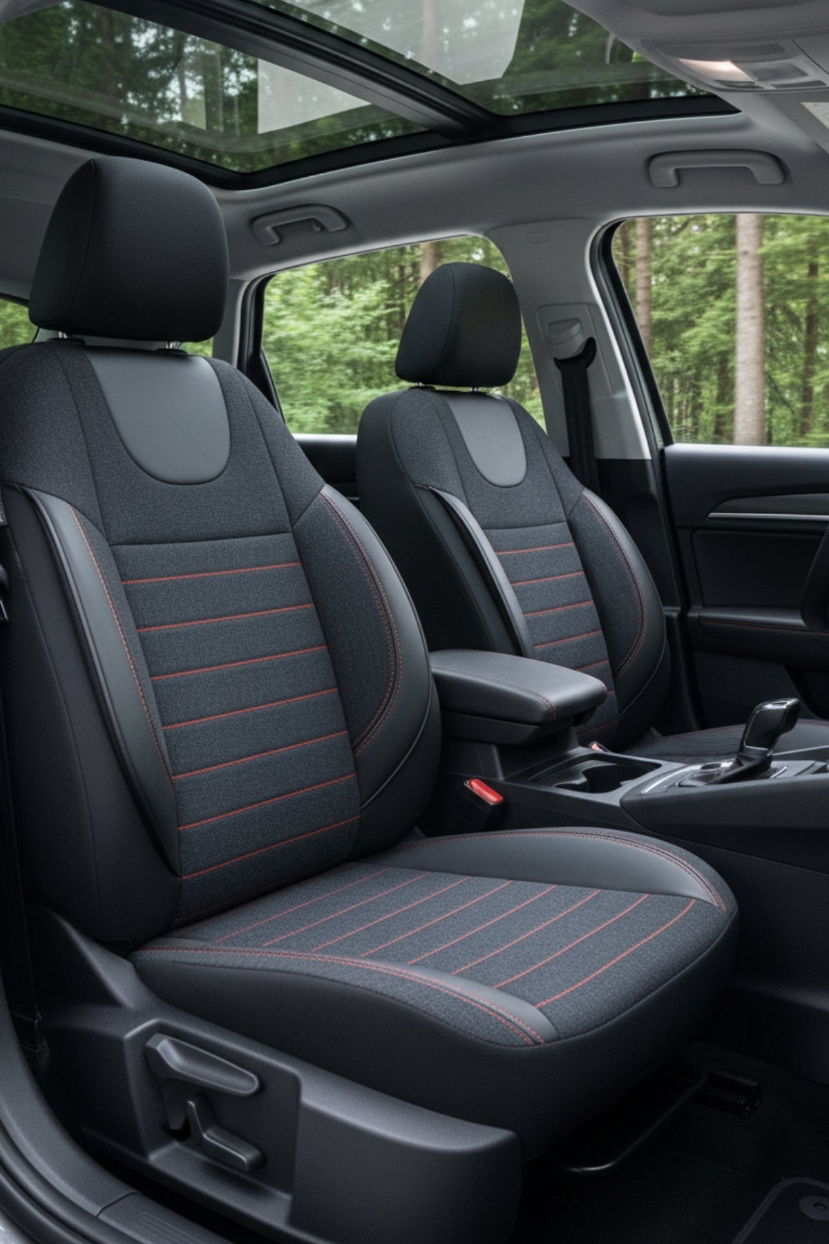 LİFOS Serisi Koton Kumaş Universal Oto Koltuk Kılıfı Tam Set