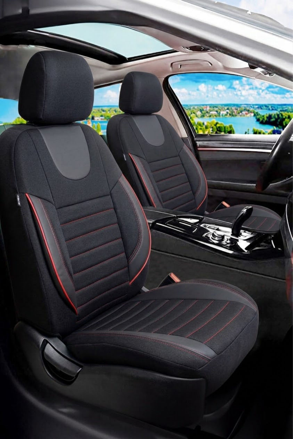 NEMRUT Serisi Lakost Kumaş Universal Oto Koltuk Kılıfı Tam Set