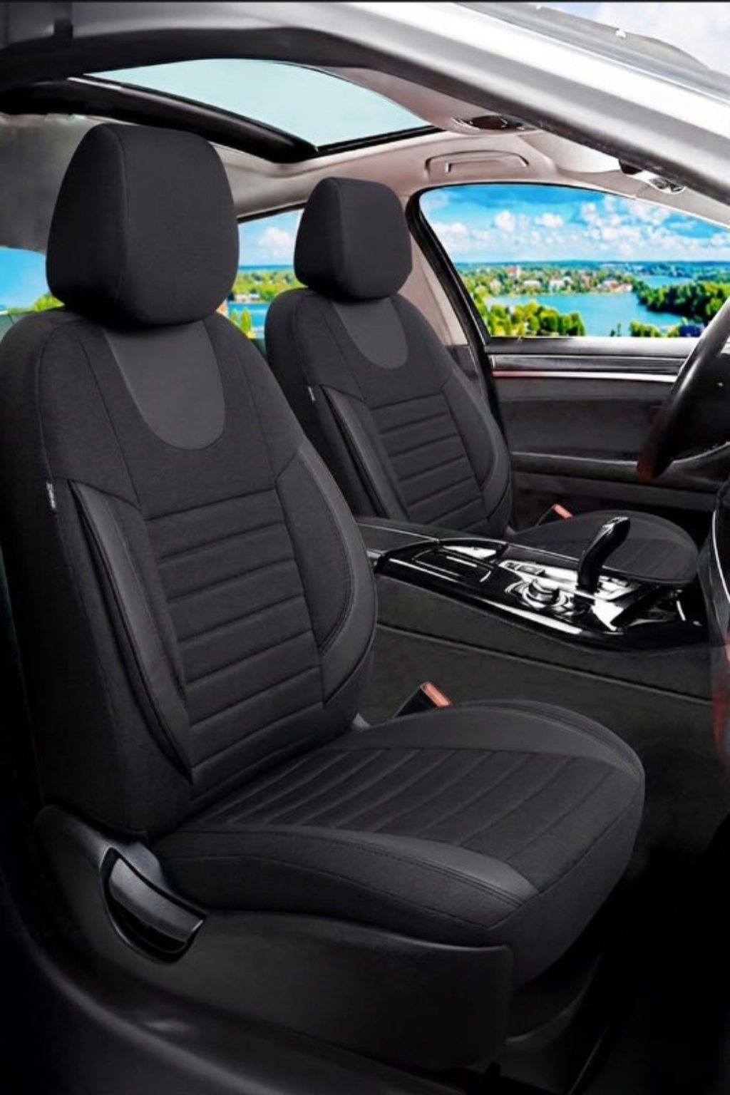 NEMRUT Serisi Lakost Kumaş Universal Oto Koltuk Kılıfı Tam Set