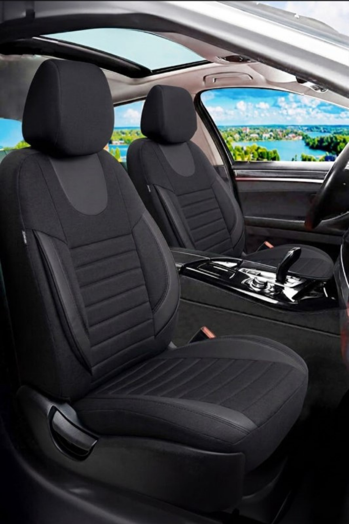 NEMRUT Serisi Lakost Kumaş Universal Oto Koltuk Kılıfı Tam Set