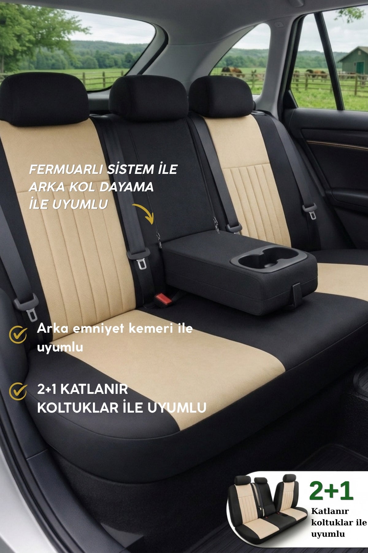 Edition Serisi Tay Tüyü Kumaş Universal Oto Koltuk Kılıfı Tam Set