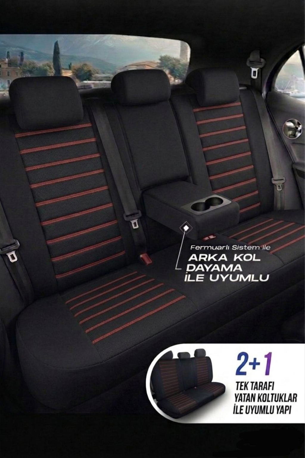 NEMRUT Serisi Lakost Kumaş Universal Oto Koltuk Kılıfı Tam Set