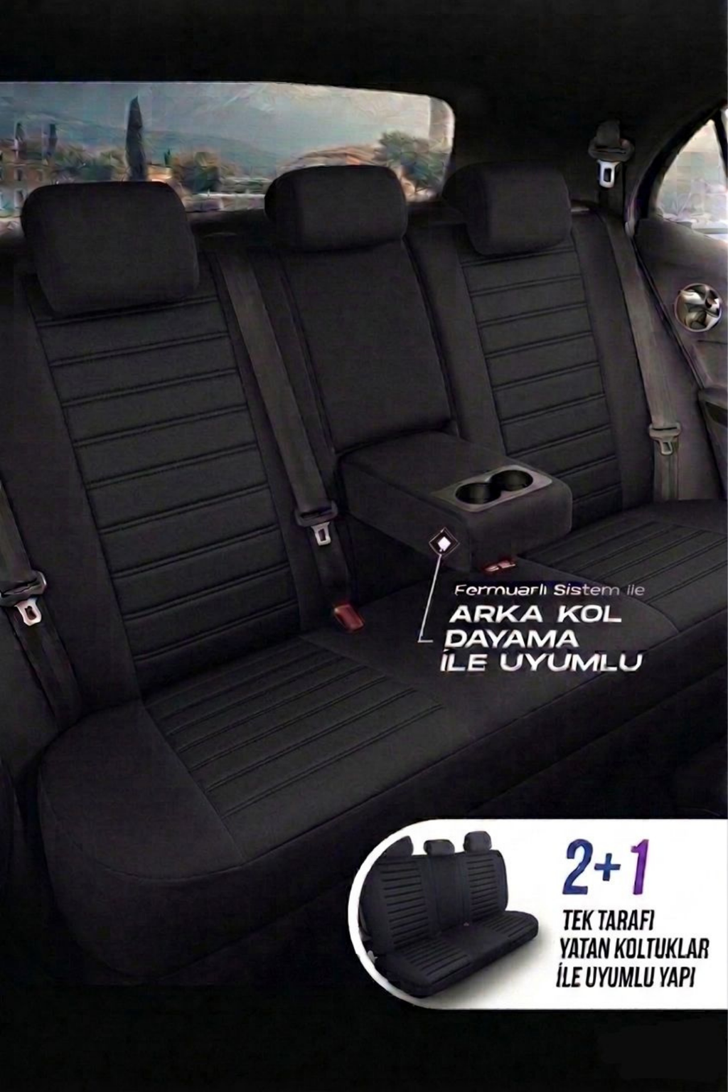 NEMRUT Serisi Lakost Kumaş Universal Oto Koltuk Kılıfı Tam Set