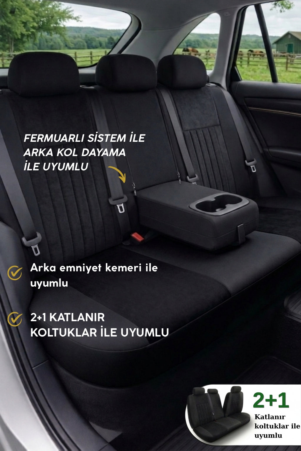 Edition Serisi Tay Tüyü Kumaş Universal Oto Koltuk Kılıfı Tam Set