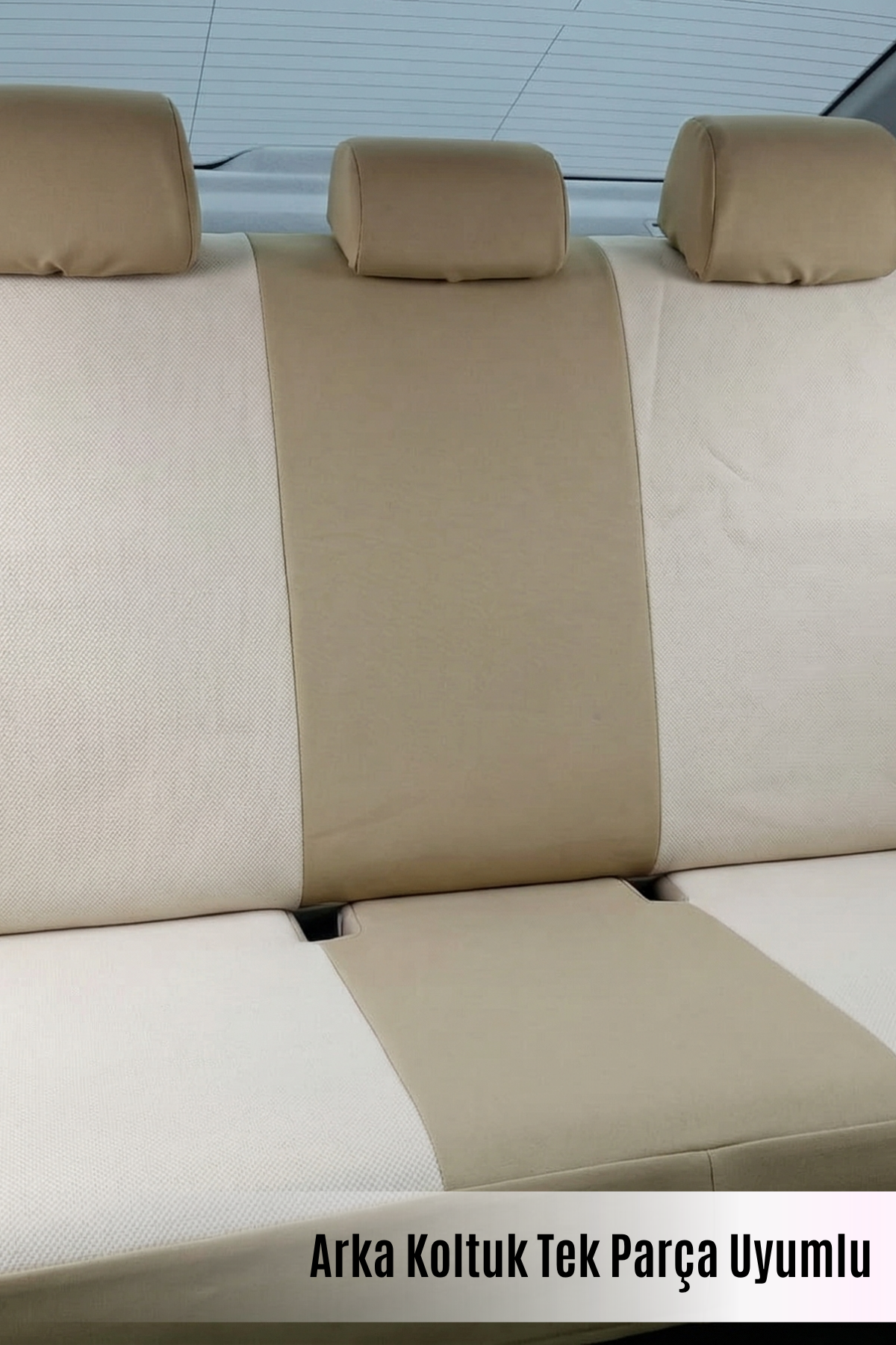 VENÜS Serisi File Kumaş Universal Oto Koltuk Kılıfı Tam Set - Bej