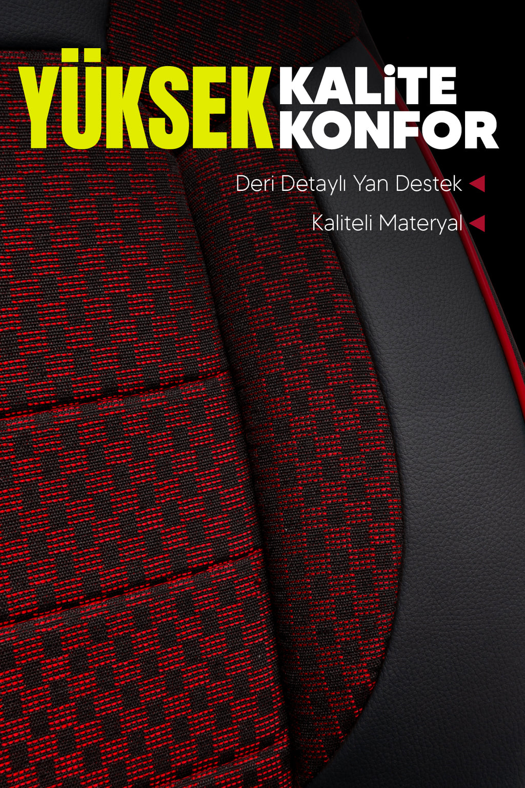 PAM Serisi Pamuklu Kumaş Universal Oto Koltuk Kılıfı Tam Set