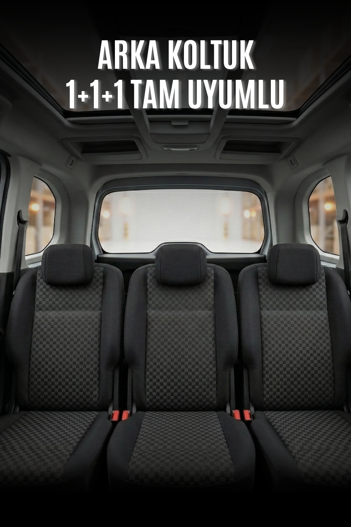 Peugeot Rifter Uyumlu Pamuklu Kumaş Araca Özel Oto Koltuk Kılıfı Tam Set