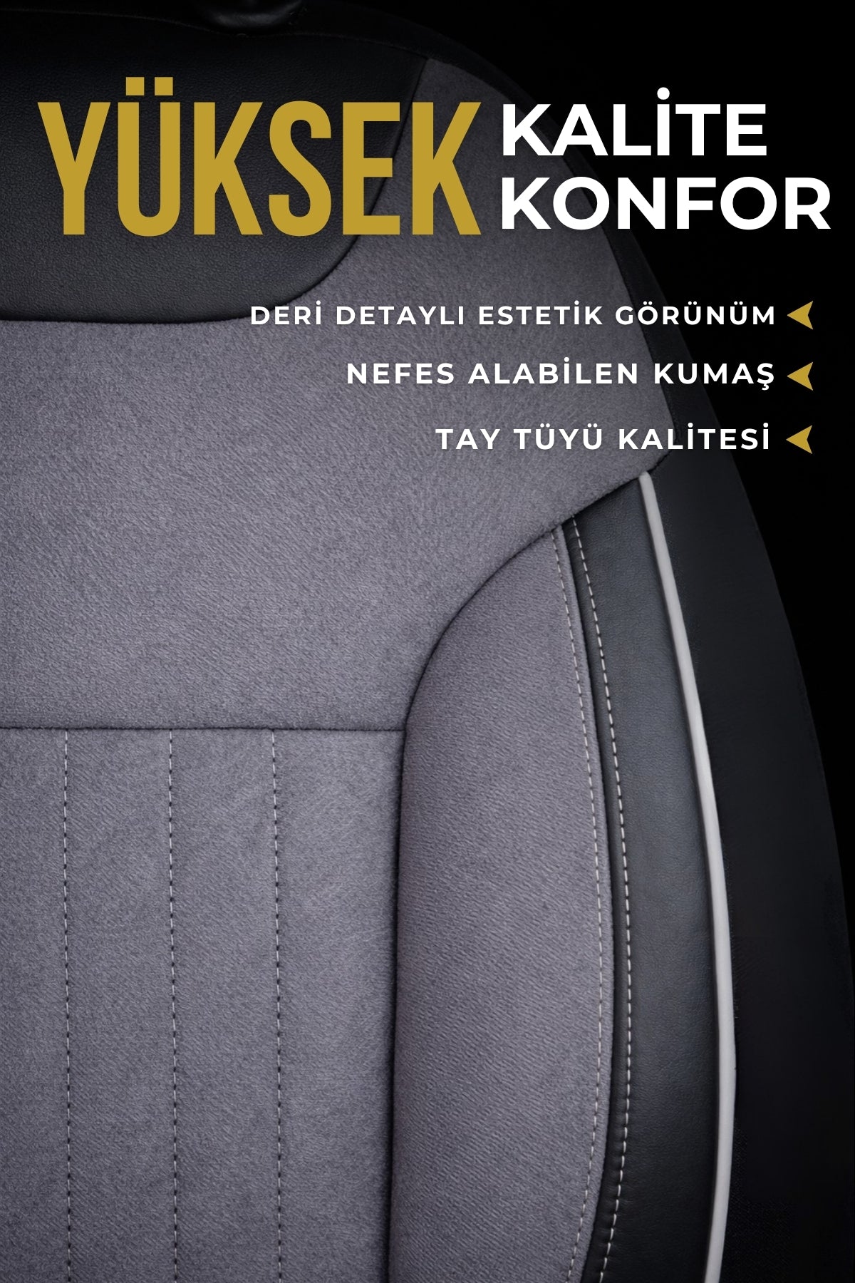 Edition Serisi Tay Tüyü Kumaş Universal Oto Koltuk Kılıfı Tam Set