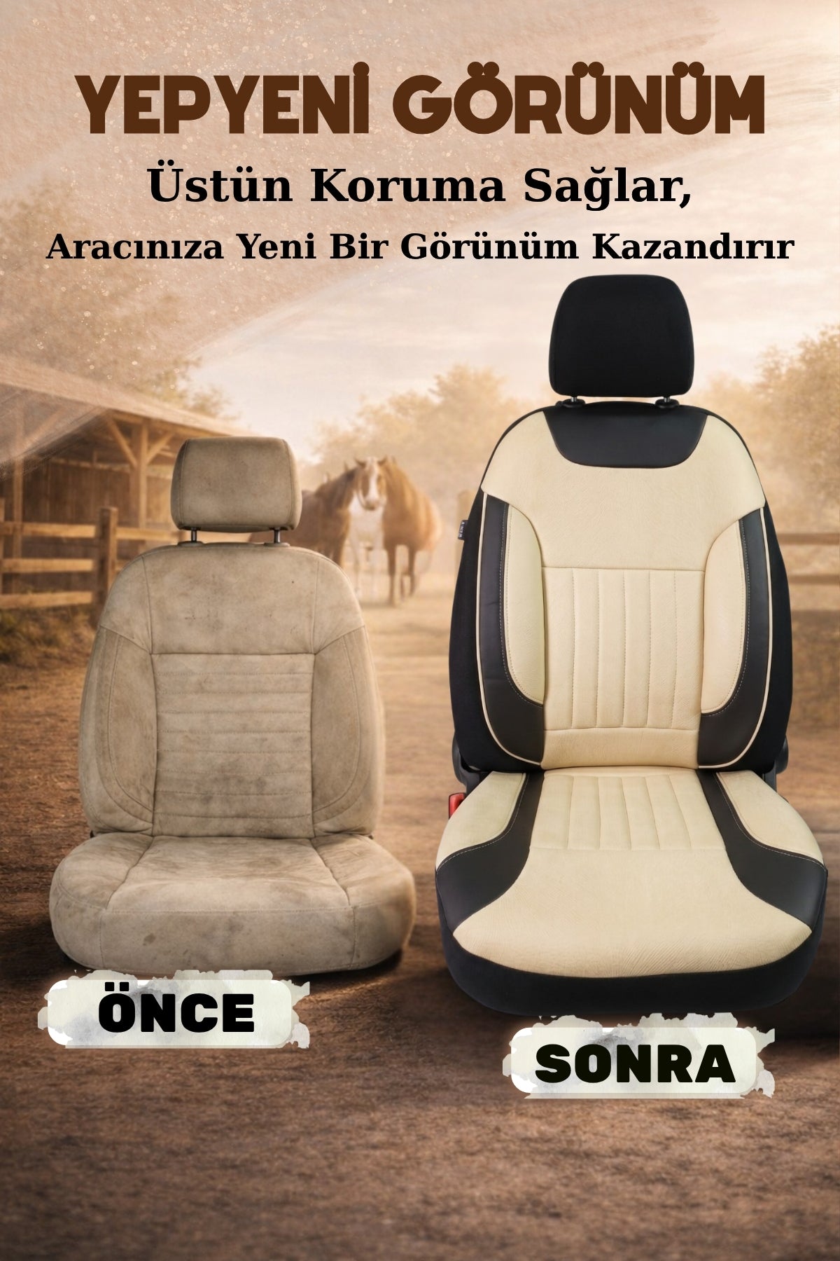 Edition Serisi Tay Tüyü Kumaş Universal Oto Koltuk Kılıfı Tam Set