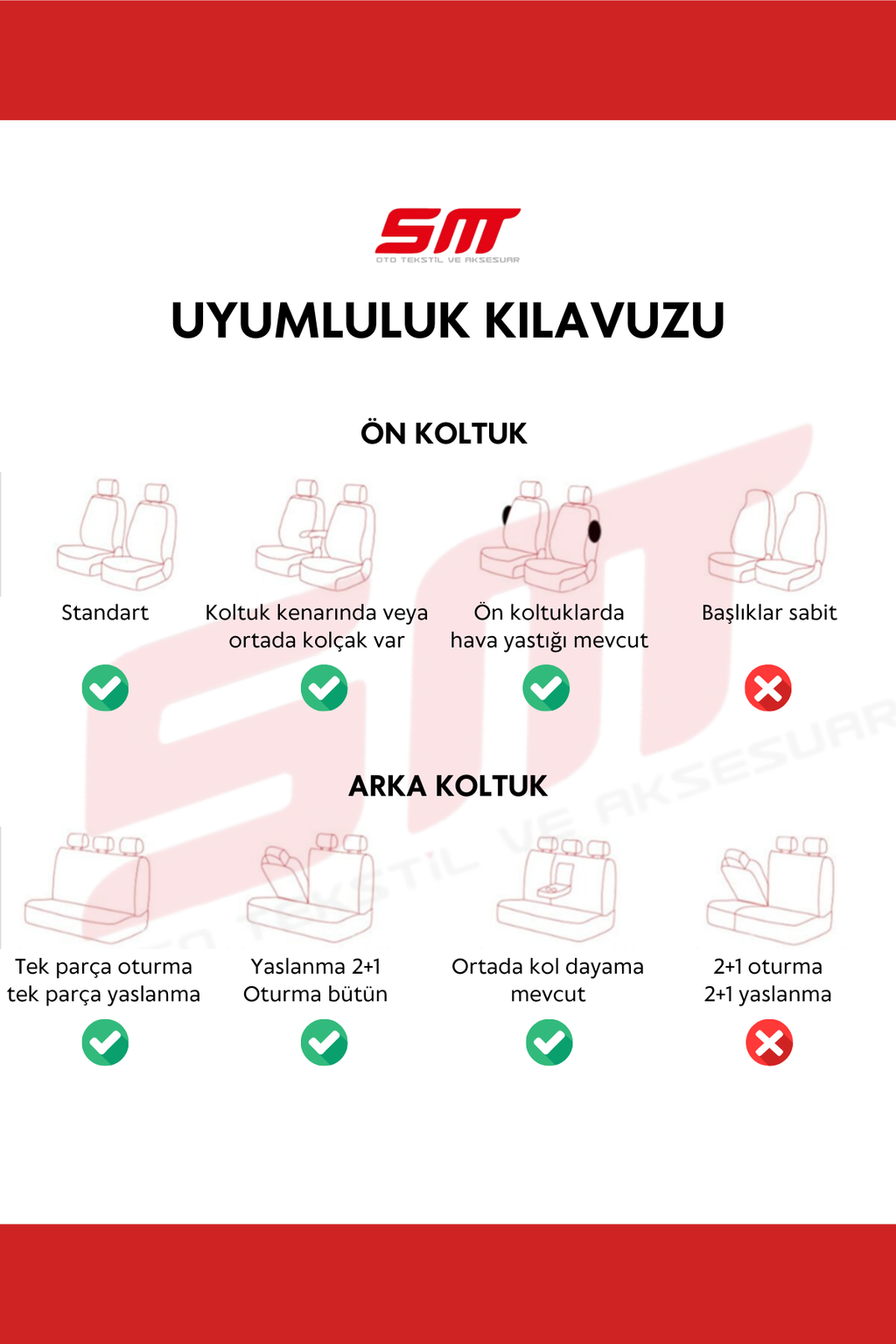 NEMRUT Serisi Lakost Kumaş Universal Oto Koltuk Kılıfı Tam Set
