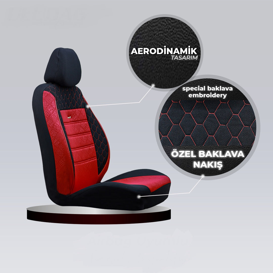 GOF HAFİF TİCARİ Serisi Lakost Kumaş Universal Oto Koltuk Kılıfı Tam Set