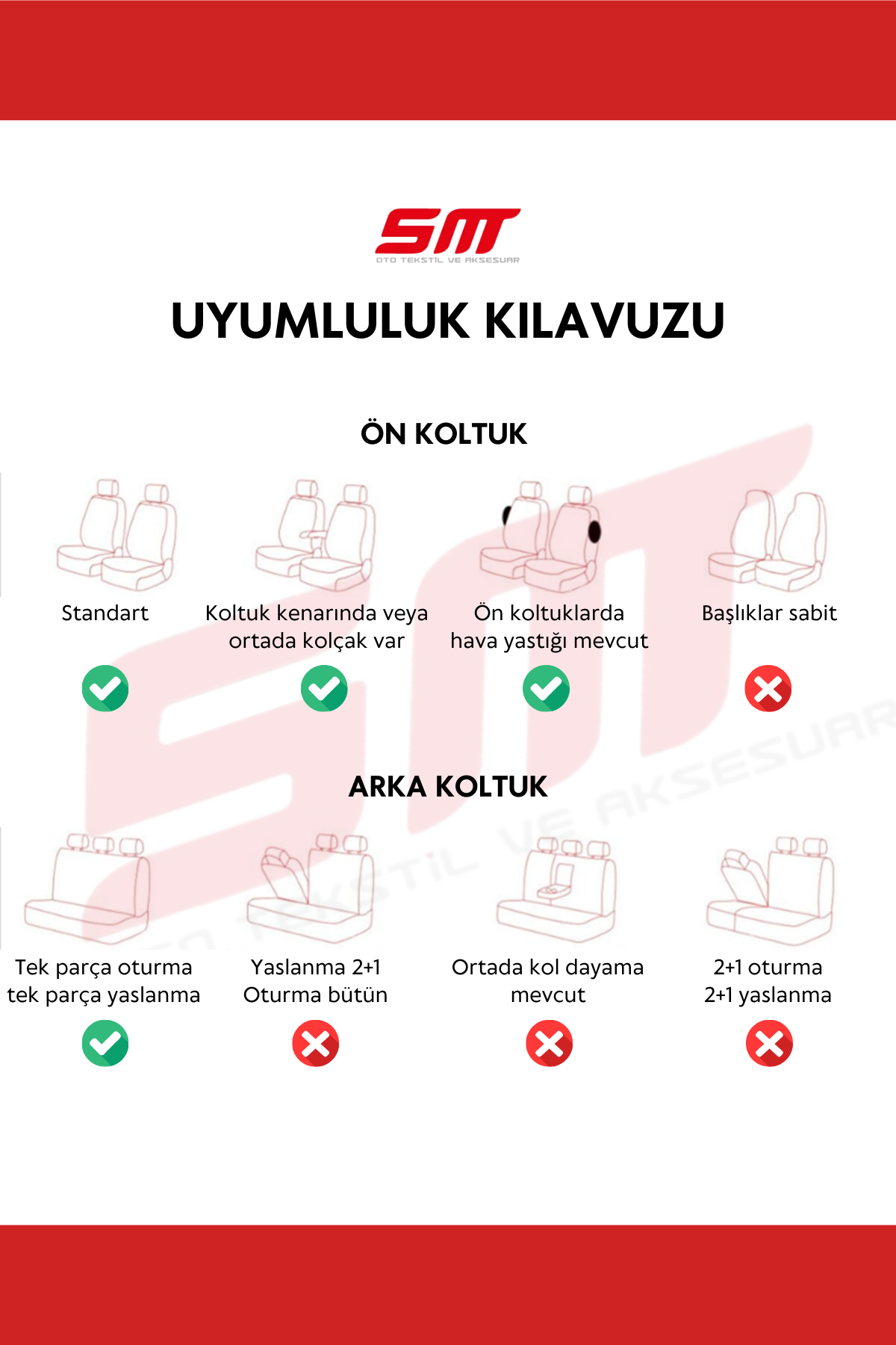 ECOLINE Serisi Lakost Kumaş Universal Oto Koltuk Kılıfı Tam Set