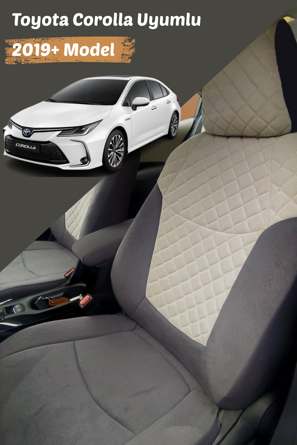 Toyota Corolla 2019 Model ve Üzeri Uyumlu Tay Tüyü Kumaş Araca Özel Oto Koltuk Kılıfı