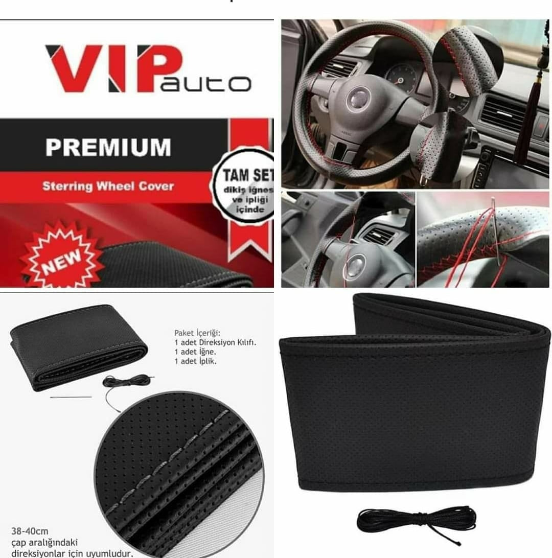 VIP AUTO Alcantara Dikme Oto Direksiyon Kılıfı